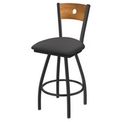 XL 830 Voltaire Swivel Stool with Pewter Finish, Medium Back, and Canter Storm Seat, AGS-X83025PWMedMplB004