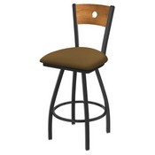 XL 830 Voltaire Swivel Stool with Pewter Finish, Medium Back, and Canter Saddle Seat, AGS-X83025PWMedMplB012