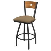 XL 830 Voltaire Swivel Stool with Pewter Finish, Medium Back, and Canter Sand Seat, AGS-X83025PWMedMplB013