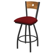 XL 830 Voltaire Swivel Stool with Pewter Finish, Medium Back, and Graph Ruby Seat, AGS-X83025PWMedMplB016
