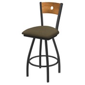 XL 830 Voltaire Swivel Stool with Pewter Finish, Medium Back, and Graph Cork Seat, AGS-X83025PWMedMplB017