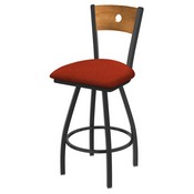XL 830 Voltaire Swivel Stool with Pewter Finish, Medium Back, and Graph Poppy Seat, AGS-X83025PWMedMplB021