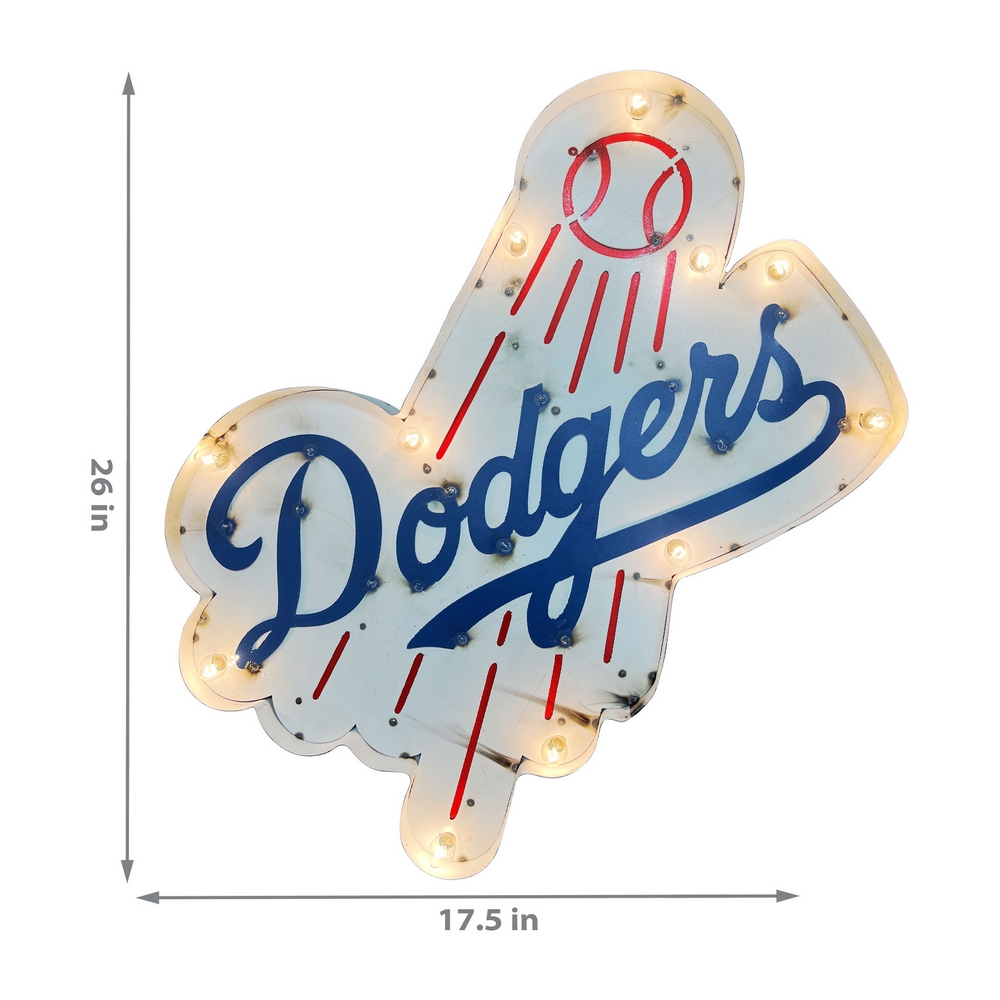 Angeles Hand Sign Los Angeles Dodgers Lighted Recycled Metal Sign, 546-2026