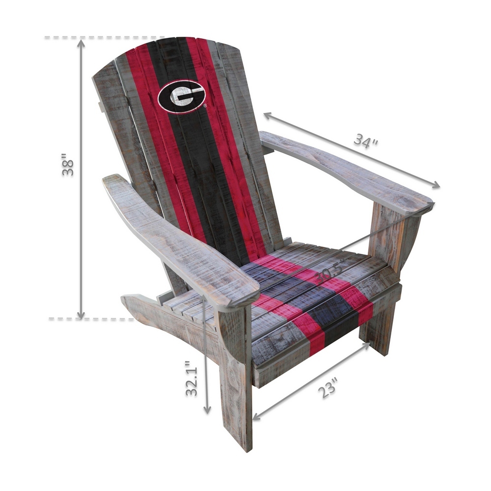 UNIVERSITY OF GEORGIA WOODEN ADIRONDACK CHAIR