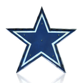 Dallas Cowboys Logo Lighted Recycled Metal Sign, 545-1002
