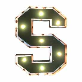 Michigan State"S" Logo Lighted Recycled Metal Sign, 545-3016
