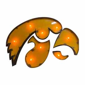University of Iowa Logo Lighted Recycled Metal Sign, 545-3018