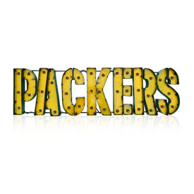 Green Bay Packers Lighted Recycled Metal Sign, 546-1001