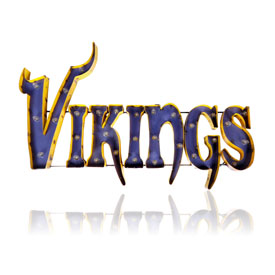 Minnesota Vikings Lighted Recycled Metal Sign, 546-1007