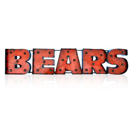 Chicago Bears Lighted Recycled Metal Sign, 546-1019