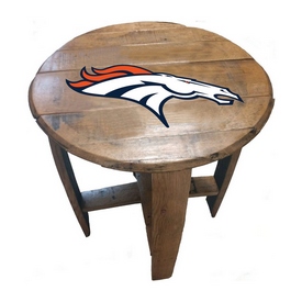 Denver Broncos Oak Barrel Table, 629-1003