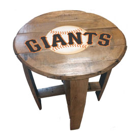 San Francisco Giants Oak Barrel Table, 629-2012