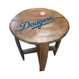 Los Angeles Dodgers Oak Barrel Table, 629-2026