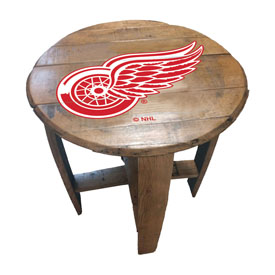 Detroit Red Wings Oak Barrel Table, 629-4005