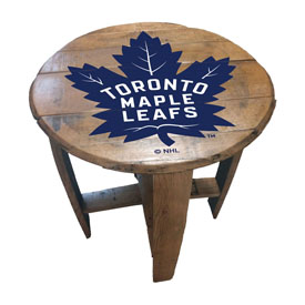Toronto Maple Leafs Oak Barrel Table, 629-4010