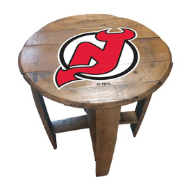 New Jersey Devils Oak Barrel Table, 629-4025