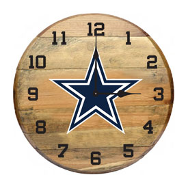 Dallas Cowboys Oak Barrel Clock, 630-1002
