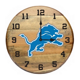 Detroit Lions Oak Barrel Clock, 630-1018