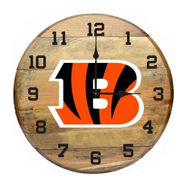 Cincinnati Bengals Oak Barrel Clock, 630-1023