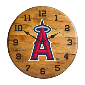 Los Angeles Angels Oak Barrel Clock, 630-2013