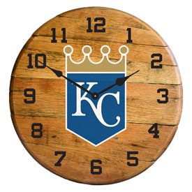 Kansas City Royals Oak Barrel Clock, 630-2016