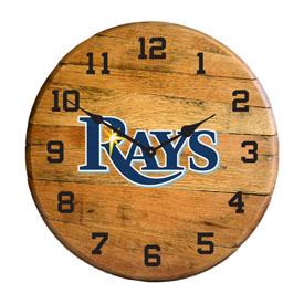 Tampa Bay Devil Rays Oak Barrel Clock, 630-2019