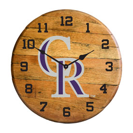 Colorado Rockies Oak Barrel Clock, 630-2023