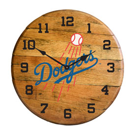 Los Angeles Dodgers Oak Barrel Clock, 630-2026
