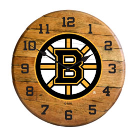 Boston Bruins Oak Barrel Clock, 630-4001