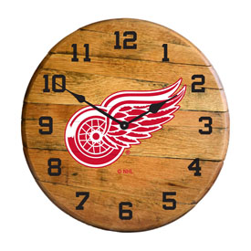Detroit Red Wings Oak Barrel Clock, 630-4005