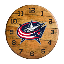 Columbus Blue Jackets Oak Barrel Clock, 630-4019