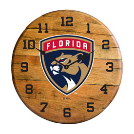 Florida Panthers Oak Barrel Clock, 630-4021