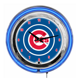 Chicago Cubs 14" Neon Clock, 655-2005