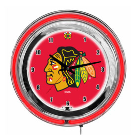Chicago Blackhawks 14" Neon Clock, 655-4002
