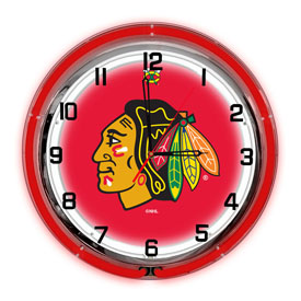 Chicago Blackhawks 18" Neon Clock, 656-4002