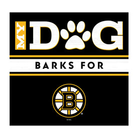 Boston Bruins My Dog Barks Black Wall Art, 693-4001
