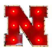 University of Nebraska Logo Lighted Recycled Metal Sign, 545-3010