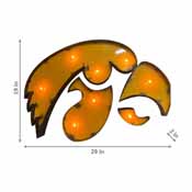 University of Iowa Logo Lighted Recycled Metal Sign, 545-3018