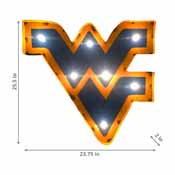 West Virginia Logo Lighted Recycled Metal Sign, 545-3051
