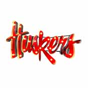 Univ of Nebraska-Huskers Lighted Recycled Metal Sign, 546-3010