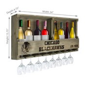 Chicago Blackhawks Reclaimed Wood Bar Shelf, 627-4002