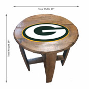Green Bay Packers Oak Barrel Table, 629-1001