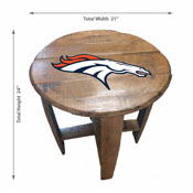 Denver Broncos Oak Barrel Table, 629-1003