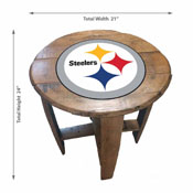 Pittsburgh Steelers Oak Barrel Table, 629-1004