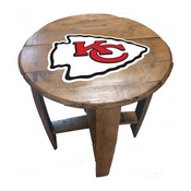Kansas City Chiefs Oak Barrel Table, 629-1006