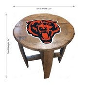Chicago Bears Oak Barrel Table, 629-1019