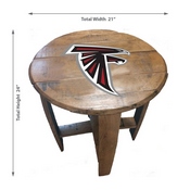 Atlanta Falcons Oak Barrel Table, 629-1030