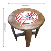 New York Yankees Oak Barrel Table, 629-2001