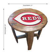 Cincinnati Reds Oak Barrel Table, 629-2007