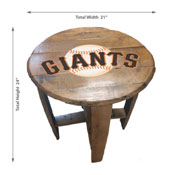 San Francisco Giants Oak Barrel Table, 629-2012